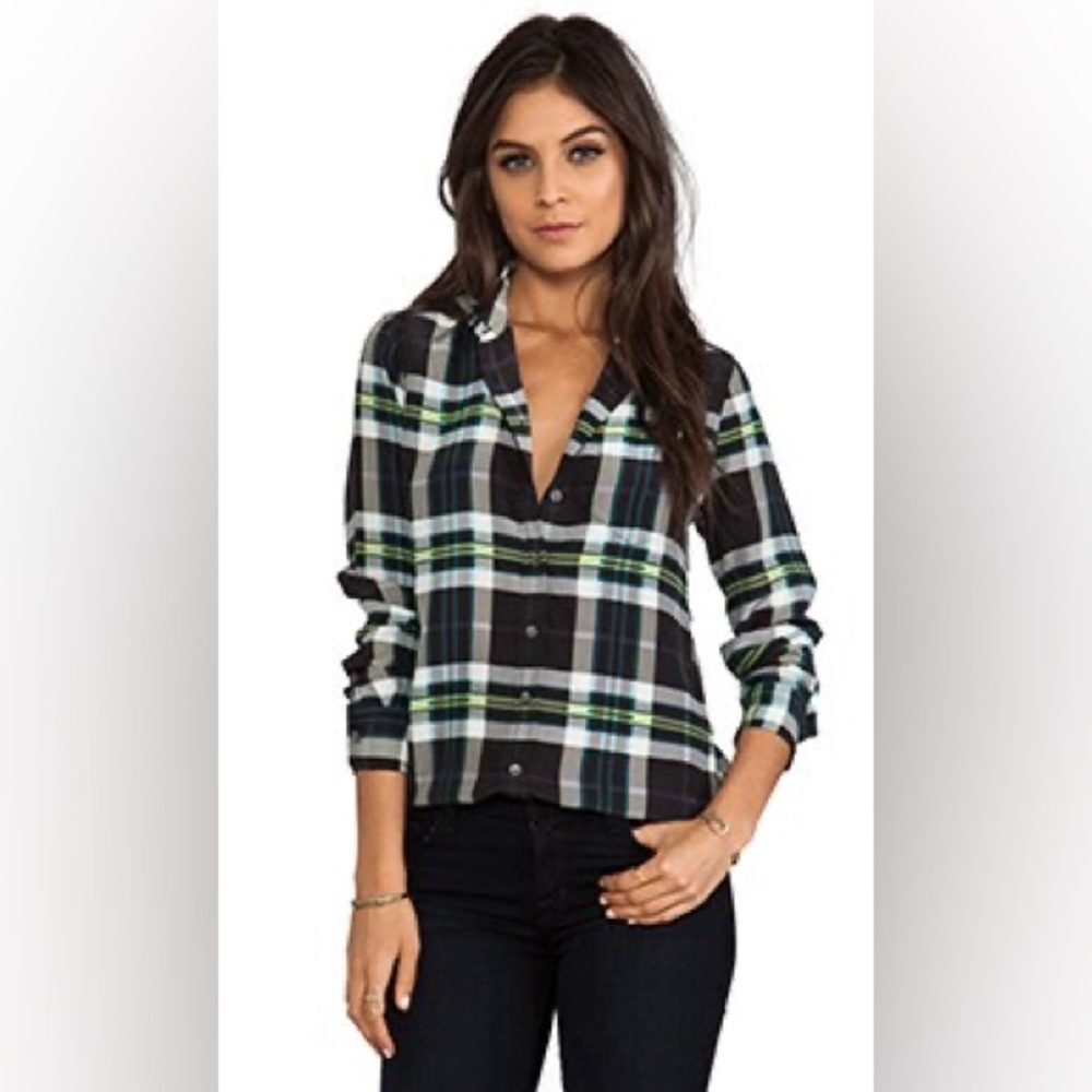 EQUIPMENT oversized plaid Brett blouse